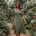 Vesper Wrap Midi Dress – Women's Faux - Wrap Flutter Sleeve Midi Dress - Monsta Online