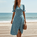Vesper Wrap Midi Dress – Women's Faux - Wrap Flutter Sleeve Midi Dress - Monsta Online