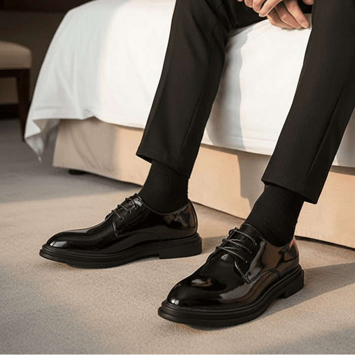 Noel Leather Dress Shoes – Men's Classic Lace - Up Genuine Leather Dress Shoes - Monsta Online