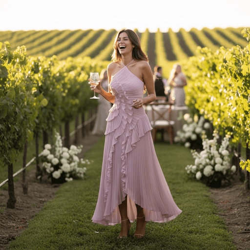 Imogen Halter Maxi Dress – Women's Backless Ruffled Halter Maxi Dress - Monsta Online