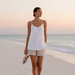 Nerina Linen Strap Top – Women's Spaghetti Strap Breathable Linen Top - Monsta Online