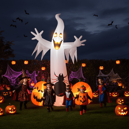11.8FT Halloween Inflatable Ghost, Spider and Pumpkin with LED Lights - Monsta Online