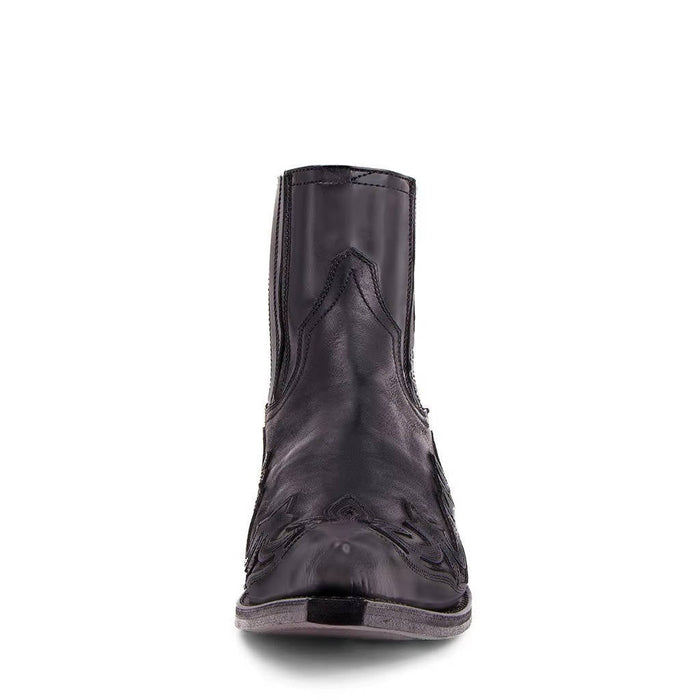 Women's Leather Western Ankle Boots – Pointed Toe, Embroidered Cowboy Style for Casual & Evening Wear - Monsta Online