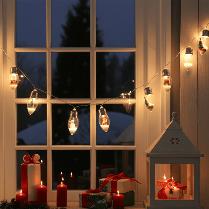 6.5ft Snow Globe Christmas String Lights Battery Powered Christmas Tree and Home Décor - Monsta Online
