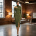 Delphina One Shoulder Midi Dress – Women's Asymmetric High Neck Draped Dress - Monsta Online
