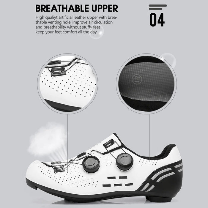 Men's Lightweight Cycling Shoes – Breathable Bike Footwear with Micro - Adjust Buckle - Monsta Online