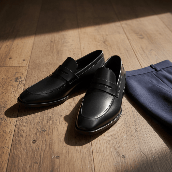Rowan Penny Loafers – Men's Classic Leather & Suede Slip - On Dress Shoes - Monsta Online