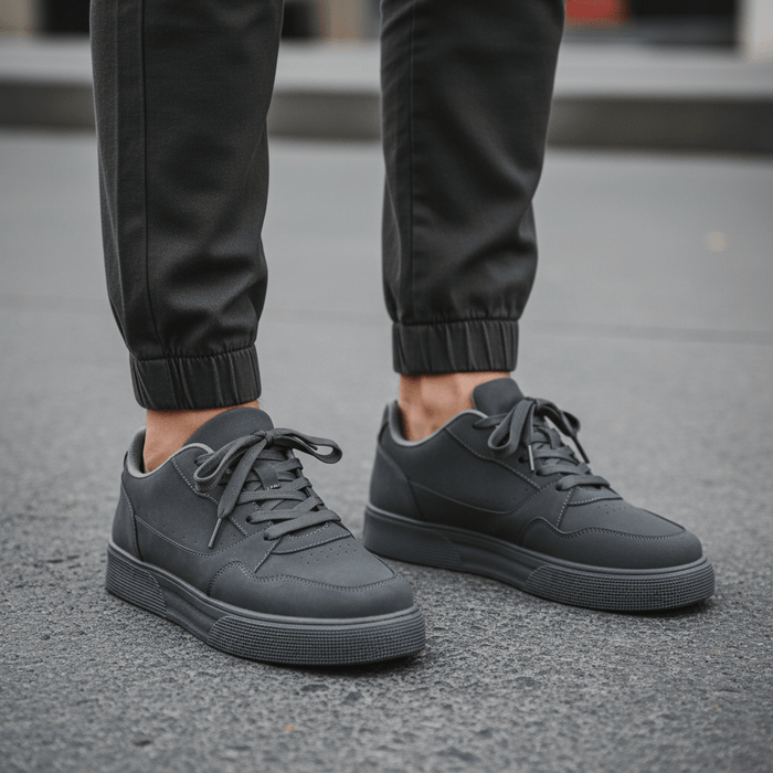 Men's Lace - Up Sneakers – Cushioned PU Leather Shoes for Smart Casual Everyday Wear - Monsta Online