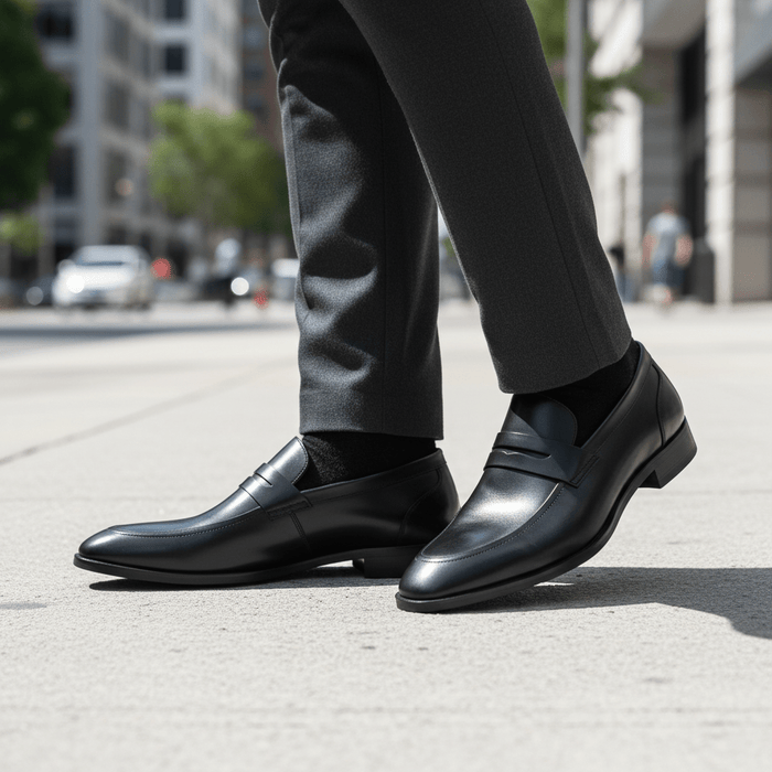 Rowan Penny Loafers – Men's Classic Leather & Suede Slip - On Dress Shoes - Monsta Online