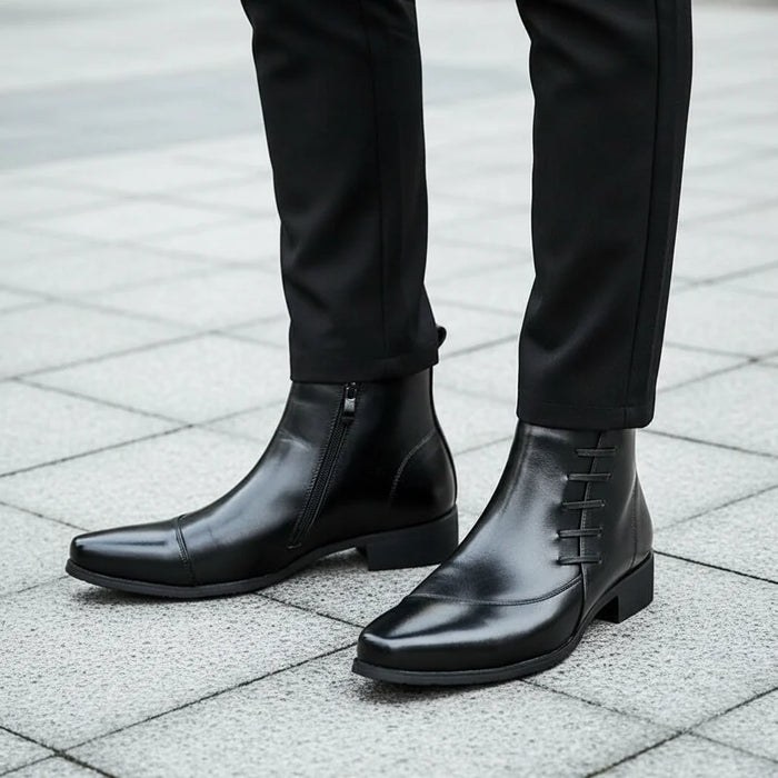Samuel Leather Dress Boots – Men's Full - Grain Brogue Lace - Up Boots - Monsta Online