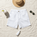 Men's Luxury Linen Summer Shorts – Drawstring Waist, Breathable Relaxed Fit - Monsta Online
