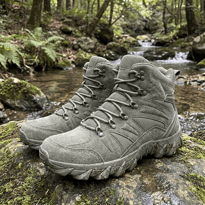 PHERON Tactical Combat Boots – Men's Breathable Leather Lace - Up Hiking Boots - Monsta Online