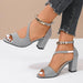 Women's Chic Ankle Strap Block Heel Sandals – Cushioned Footbed, Adjustable Strap for All - Day Comfort - Monsta Online