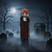5.6ft Sound - Activated Pumpkin Head Ghost Animated – Glowing Eyes and Creepy Sounds - Monsta Online