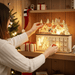 Light - Up Wooden Christmas Advent Calendar Holiday Countdown Box with 24 Drawers - Monsta Online