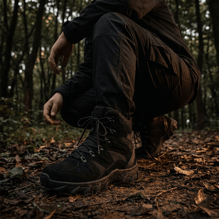 PHERON Tactical Combat Boots – Men's Breathable Leather Lace - Up Hiking Boots - Monsta Online