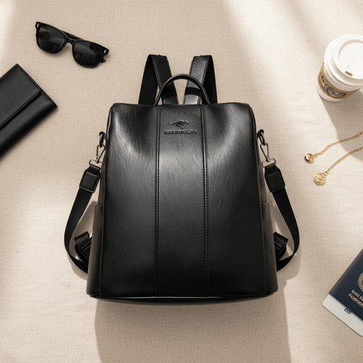 Women's Vintage Leather Anti - Theft Backpack – Stylish, Secure & Convertible - Monsta Online