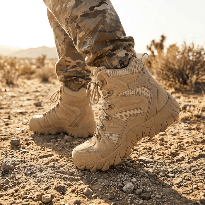 PHERON Tactical Combat Boots – Men's Breathable Leather Lace - Up Hiking Boots - Monsta Online