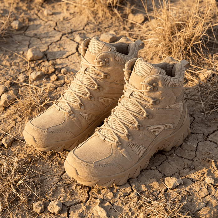 PHERON Tactical Combat Boots – Men's Breathable Leather Lace - Up Hiking Boots - Monsta Online