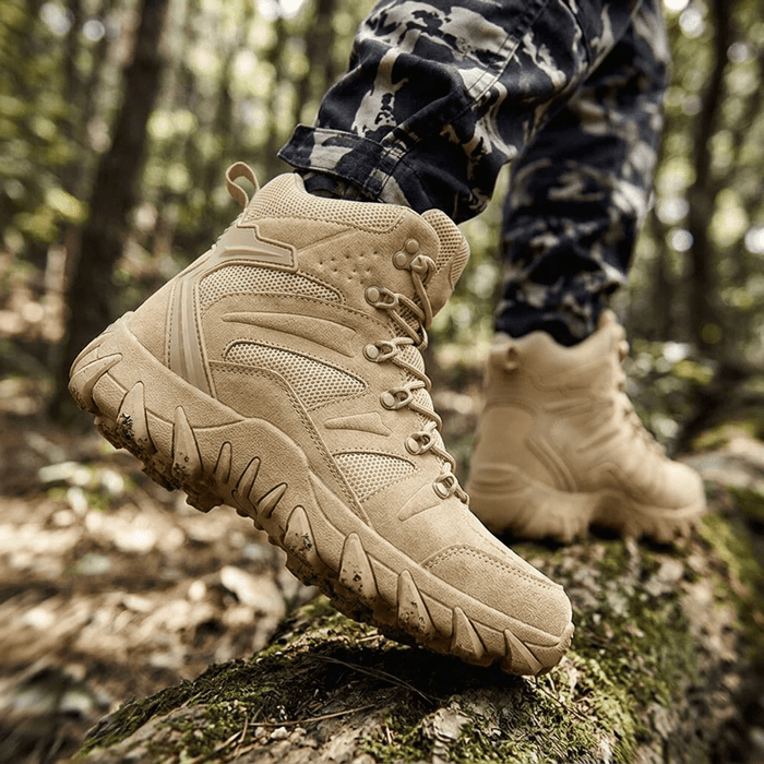 PHERON Tactical Combat Boots – Men's Breathable Leather Lace - Up Hiking Boots - Monsta Online