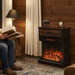 25 Inch Electric Fireplace Side Table with 3 - Sided Glass and Storage - Monsta Online