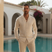 Lucian Linen Set – Men's 2 - Piece Summer Linen Shirt & Trousers Set - Monsta Online