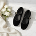 Emma Mary Jane Ballet Flats – Women's Round Toe Buckle Strap Suede Flat Shoes - Monsta Online