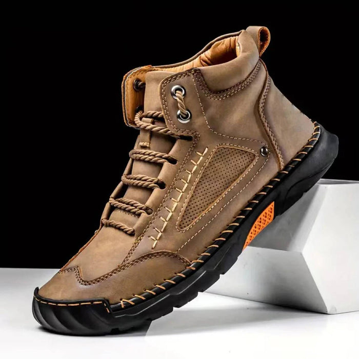 Men's Waterproof Leather Hiking Boots – EVA Arch Support & Pressure Relief for All - Day Comfort - Monsta Online