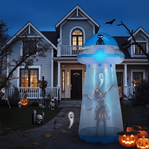 8.8FT Halloween Inflatable UFO with Built - in LED Lights and Stand Inside Design - Monsta Online
