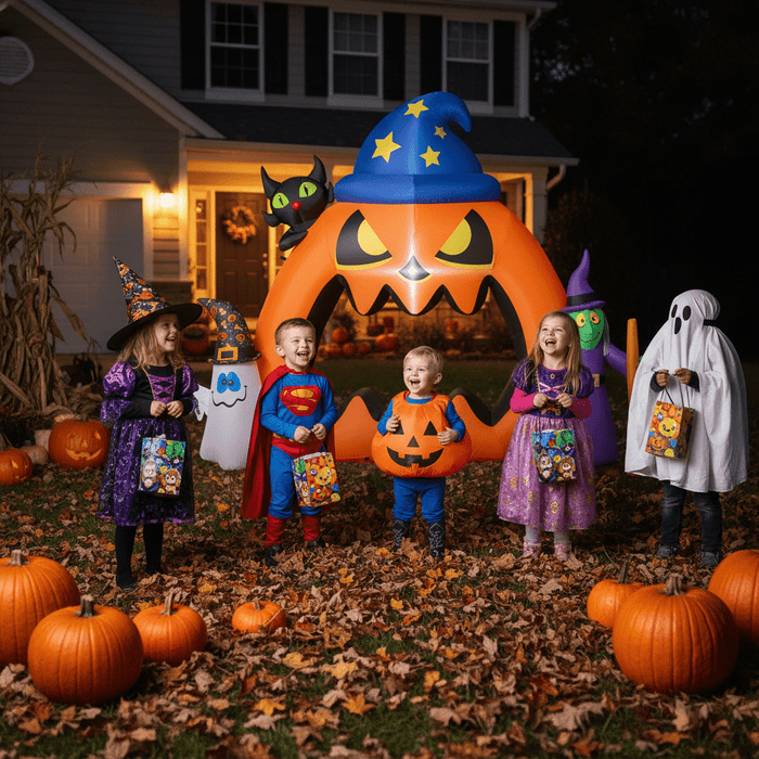 6.9FT Halloween Inflatable Pumpkins with LED Lights – Giant Blow Up Yard Decoration - Monsta Online