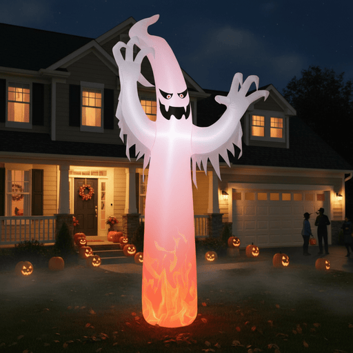 12FT Tall Halloween Inflatable Ghost with LED Flame Light - Monsta Online