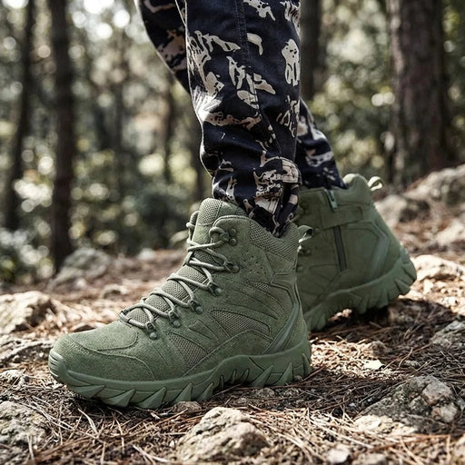 PHERON Tactical Combat Boots – Men's Breathable Leather Lace - Up Hiking Boots - Monsta Online