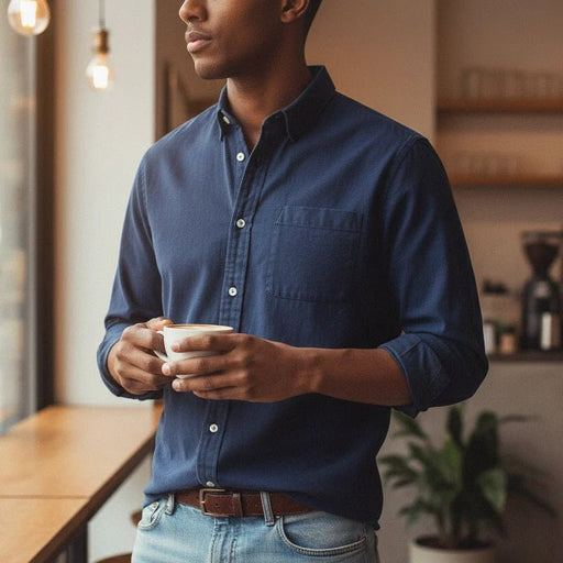 Marcell Button - Down Shirt – Men's Classic Cotton Blend Dress Shirt - Monsta Online