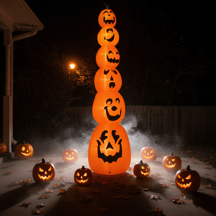 9FT Halloween Inflatable Stacked Pumpkins with LED Lights - Monsta Online