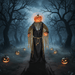 7ft Tall Sound - Activated Halloween Animated Pumpkin Man – Shaking Head and Posable Arms - Monsta Online