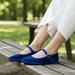 Emma Mary Jane Ballet Flats – Women's Round Toe Buckle Strap Suede Flat Shoes - Monsta Online
