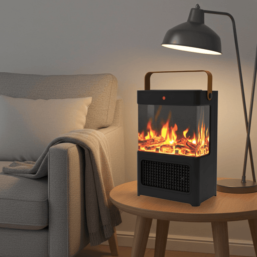 1500W Portable Electric Fireplace Heater with 3D Flame for Home and Office - Monsta Online