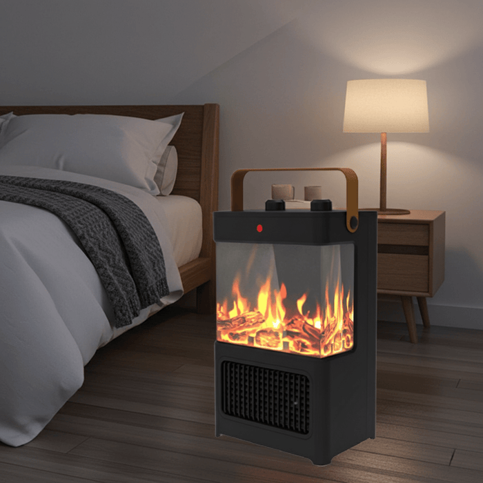 1500W Portable Electric Fireplace Heater with 3D Flame for Home and Office - Monsta Online