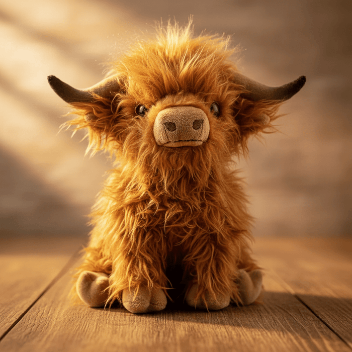 Fluffy Highland Cow Plush Toy – Soft Cuddly Stuffed Animal for Kids & Adults - Monsta Online