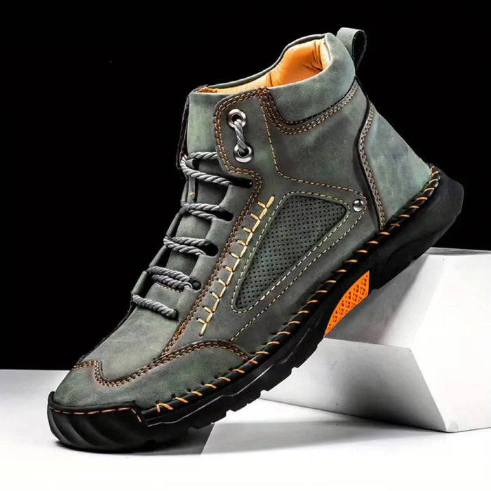Men's Waterproof Leather Hiking Boots – EVA Arch Support & Pressure Relief for All - Day Comfort - Monsta Online