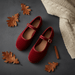 Emma Mary Jane Ballet Flats – Women's Round Toe Buckle Strap Suede Flat Shoes - Monsta Online