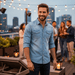 Aiden Denim Shirt – Men's Slim Fit Long Sleeve Button - Down Shirt - Monsta Online