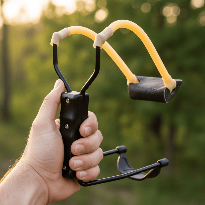 Collapsible Wrist Slingshot – High - Velocity Aluminum Frame with Leather Pouch for Ages 12+ - Monsta Online