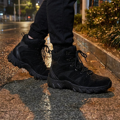 PHERON Tactical Combat Boots – Men's Breathable Leather Lace - Up Hiking Boots - Monsta Online