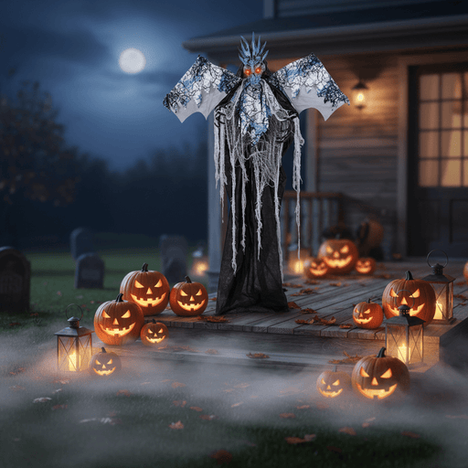 6ft Sound - Activated Halloween Animatronic Dragon Ghost – Roaring Sound, Posable Wings and Light - Up Eyes - Monsta Online