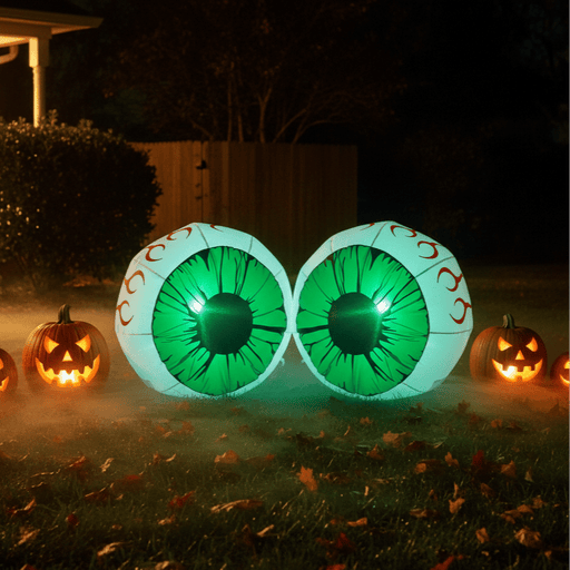 2 Pack Halloween Inflatable 3FT Eyeballs with LED Lights - Monsta Online