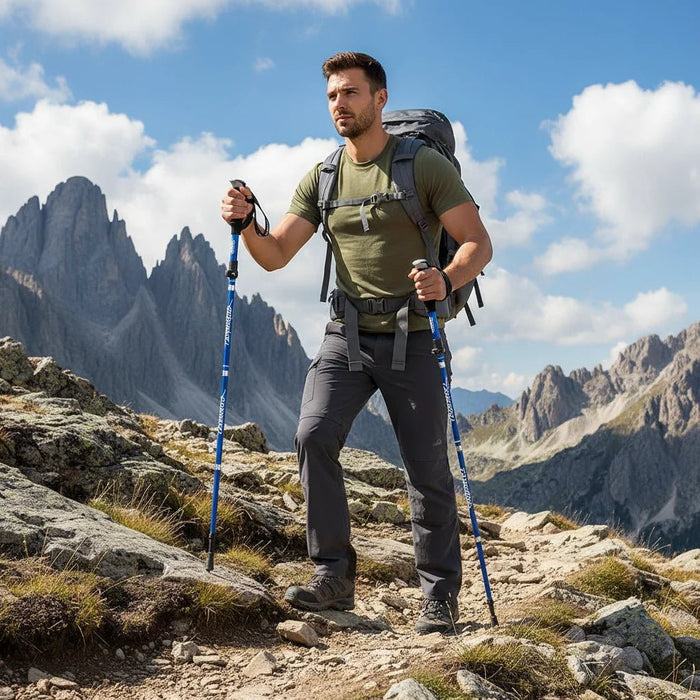 Lightweight Adjustable Trekking Poles – Foldable Aluminum Hiking & Walking Sticks - Monsta Online