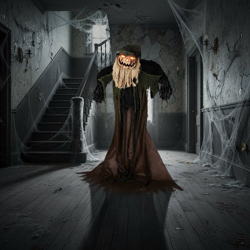 5.7ft Sound and Motion Activated Halloween Animatronic Wizard with Light - Up Eyes - Monsta Online