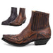 Women's Leather Western Ankle Boots – Pointed Toe, Embroidered Cowboy Style for Casual & Evening Wear - Monsta Online
