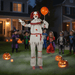 5.7ft Sound - Activated Animatronic Clown with Balloon – Creepy Talking with Red Eyes and Shaking Head - Monsta Online